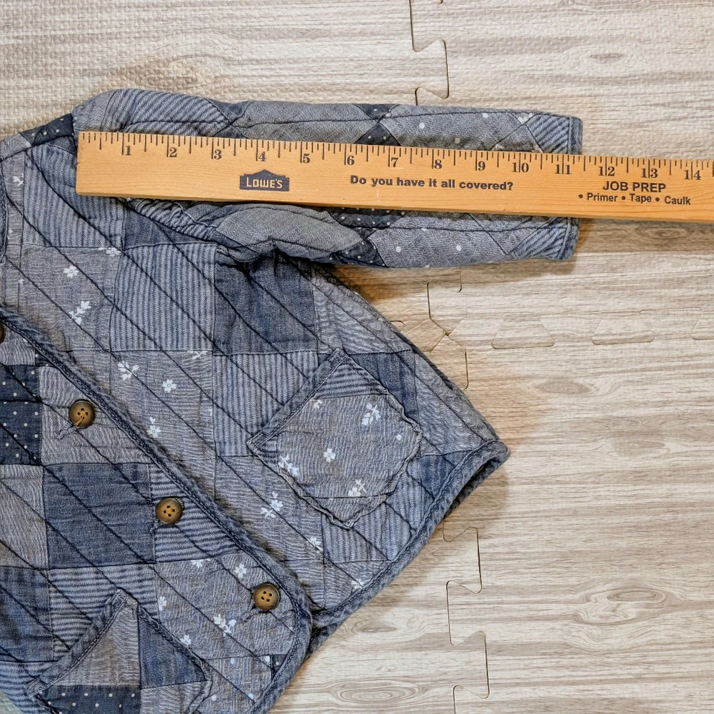 Vintage Kids Gap Quilted Patchwork Light Blue Denim Jacket/Coat, Cotton, EUC, 2T